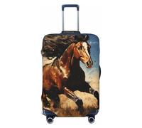 XTYGETY Copertura protettiva per valigie con stampa artistica di cavalli che corrono, adatta per valigie da 45-81 cm, Nero , XL