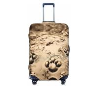 XTYGETY Copertura protettiva per valigie con stampa di impronte di orme, adatta per valigie da 45-81 cm, Nero , M