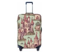 XTYGETY Cute Fairy Tale Castle02 - Copertura protettiva per valigie da 45-81 cm, accessori da viaggio, Nero , L
