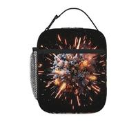 XTYGETY Esplosione Fuochi D'artificio Stampa 3D Lunch Box Isolato per Donne Uomini Riutilizzabile Tote Borse Pranzo Ufficio Lavoro Viaggio Lunch