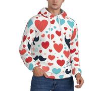 XTYGETY Felpe con cappuccio in pile da uomo con stampa amore papà per adulti felpa con cappuccio morbida felpa con tasche per uomo, Nero , L