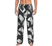 XTYGETY Game Controller Stampa Degli Uomini Pantaloni Pigiama Pantaloni Del Pigiama Morbido Sonno Pantaloni Per Gli Uomini Lounge Pant Per La Casa Comfort, Nero , M