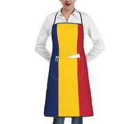 XTYGETY Grembiule da cucina con stampa bandiera del Ciad, con tasca, per donne e uomini, cuoco, grembiule da cucina per barbecue