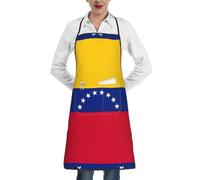 XTYGETY Grembiule da cucina con stampa bandiera del Venezuela con tasca grembiule da cucina per donne uomini chef, grembiule da cameriere per barbecue