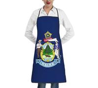 XTYGETY Grembiule da cucina con stampa della bandiera del Maine Stato del Maine con tasca, grembiule da cucina per donne uomini chef, grembiule da cameriere da cucina per barbecue