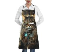 XTYGETY Grembiule da cucina con stampa di gatti della metà del secolo, con tasca, per donne e uomini, cuoco, grembiule da cameriere, grembiule da cucina per barbecue