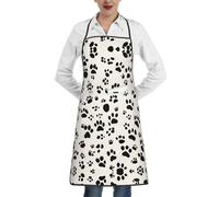 XTYGETY Grembiule da cucina con stampa di ossa e impronte con tasca, per donne e uomini, cuoco, grembiule da cucina per barbecue