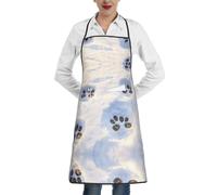 XTYGETY Grembiule da cucina con stampa di zampe, con tasca, per donne e uomini, cuoco, grembiule da cucina per barbecue