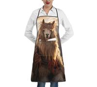 XTYGETY Grembiule da cucina con stampa in alpaca indiana, con tasca, per donne e uomini, cuoco, grembiule da cameriere, barbecue