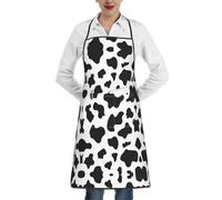 XTYGETY Grembiule da cucina con stampa leopardata nera e bianca, con tasca, per donne e uomini, cuoco, grembiule da cameriere per barbecue
