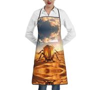XTYGETY Grembiule da cucina egiziano con stampa scarabeo con tasca, per donne e uomini, cuoco, grembiule da cucina per barbecue