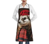 XTYGETY Grembiule da cucina francese con stampa di furetti, con tasca, grembiule da cucina per donne e uomini, chef, grembiule da cameriere per barbecue