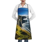 XTYGETY Grembiuli da cucina con stampa di Clare The Cliffs, con tasca, per donne e uomini, cuoco, grembiuli da cucina per cameriere, barbecue