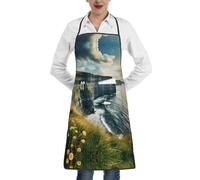 XTYGETY Grembiuli da cucina con stampa di Clare The Cliffs, con tasca, per donne e uomini, cuoco, grembiuli da cucina per cameriere, barbecue