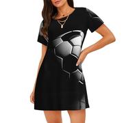 XTYGETY I Like Soccer Print - Camicia da notte da donna, per l'estate, camicia da notte, Nero , L