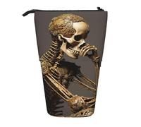 XTYGETY Interessante scheletro Oxford panno penna caso telescopico matita caso matita borsa conveniente versatile