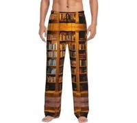 XTYGETY Libri Stampa Pantaloni Pigiama Degli Uomini Pantaloni Del Pigiama Morbido Sonno Pantaloni Per Gli Uomini Lounge Pant Per La Casa Comfort, Nero , XL