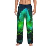 XTYGETY Magia Fungo Stampa Degli Uomini Pantaloni Del Pigiama Pantaloni Del Pigiama Morbido Sonno Pantaloni Per Gli Uomini Lounge Pant Per La Casa Comfort, Nero , L