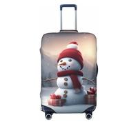 XTYGETY Merry Christmas Cute Snowman 1 stampa bagagli copertura valigia copre Protector Wrap adatto per valigie 45-81 cm elementi essenziali da viaggio, Nero , S