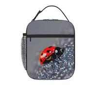 XTYGETY Red Bug Pattern Print Insulated Lunch Box per donne e uomini riutilizzabile Tote Lunch Bags Office Work Travel Lunchbox