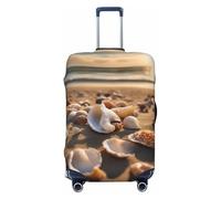 XTYGETY Seashell Landscape On The Beach Stampa Bagagli Copertura Valigie Coperture Protector Wrap Adatto 45-81 Pollici Valigie Essenziali Da Viaggio, Nero , XL