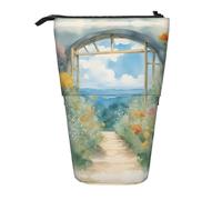 XTYGETY Stagione Acquerelli Di Erbe Fiori Oxford Panno Penna Caso Telescopico Astuccio Comodo Versatile