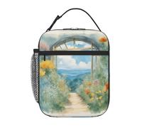 XTYGETY Stagione Acquerelli di Erbe Fiori Stampa Isolato Lunch Box per Donne Uomini Riutilizzabile Tote Borse Pranzo Ufficio Lavoro Viaggio Lunchbox