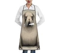 XTYGETY Walrus03 Grembiule da cucina con tasca, con stampa, per donne e uomini, da cuoco, da cameriere, per barbecue