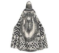 XTYGETY Wolf Motifs Construct01 - Mantello unisex con cappuccio, mantello da mago mietitore, costume spaventoso per cosplay