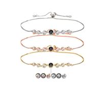 Xtyggoi Bracciale personalizzato con proiezione di foto Ciondolo a cuore personalizzato Ti amo Bracciali commemorativi Gioielli per donne uomini amici