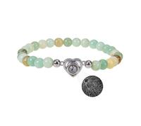 Xtyggoi Bracciale personalizzato con proiezione di foto per donne uomini Bracciale in pietra turchese Ti amo Bracciale con ciondolo a cuore Gioielli commemorativi di coppia