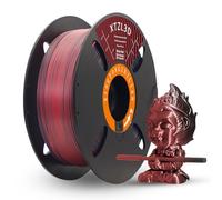 XTZL3D Filamento PLA per stampa ad alta velocità, combinazione seta-multicolore, adatto alla maggior parte delle stampanti FDM，accuratezza dimensionale +/-0,02mm 3D,1KG - Nero-Rosso-Rosso
