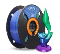 XTZLL3D PLA+ tricolore, filamento per stampa 3D 3 in 1 coestruso, seta tricromatica ad alta velocità, diametro 1,75 mm, precisione dimensionale +/- 0,02 mm, 1 kg - blu-verde-viola