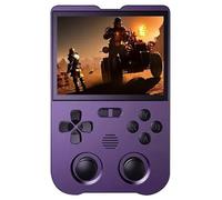 XU10 Console di gioco portatile con 10.000 giochi integrati, schermo IPS da 3,5 pollici, sistema Linux RK3326S, console di gioco portatile retrò nostalgica - 64G (viola)