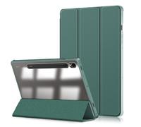 Xuanbeier Custodia per Samsung Galaxy Tab S9 11" 2023, custodia sottile con protezione contro le cadute, custodia pieghevole in tre parti con guscio rigido trasparente e supporto per penna S, smart