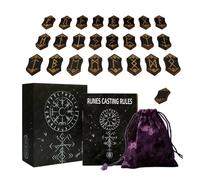 Xuancai Artigianato Set di carte di legno con borsa 24Piece Nordics Card per guida spirituale per divinazione gioco intrattenimento rune legno