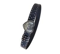 Xuancai Catena in vita borchiata Fibbia Argento Catena Punk Cintura Cowgirl Per Le Donne Proms Club Party Per Abiti Jeans Cintura Gioventù Alla Moda, Amore retrò, Taglia unica