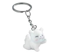 Xuancai Elegante portachiavi in peluche 3D a forma di gatto elegante floccato portachiavi charm robusto unisex ciondolo accessorio portachiavi fatto a mano, Gatto Alzando Mani, Taglia unica