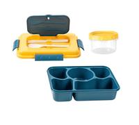 Xuancai Scatola Bentos divisa in microonde con coperchio a prova di perdite, set di utensili per zuppa, set di utensili in plastica per uso quotidiano, adatto al microonde, per conservare alimenti con