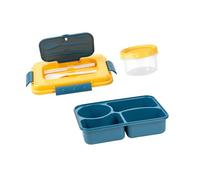 Xuancai Scatola Bentos divisa in microonde con coperchio a prova di perdite, set di utensili per zuppa, set di utensili in plastica per uso quotidiano, adatto al microonde, per conservare alimenti con