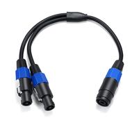 Xuancai Speakon - Cavo splitter da 1 femmina a 2 maschio XLR Y 1 2 (confezione da 1)