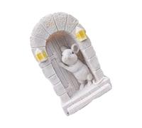 Xuancai Topolino giocoso che sbircia attraverso la porta statua in resina per giardino casa miniatura paesaggio Decors stravagante resina mouse decorazione porta