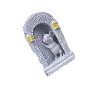 Xuancai Topolino giocoso che sbircia attraverso la porta statua in resina per giardino casa miniatura paesaggio Decors stravagante resina mouse decorazione porta