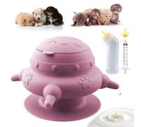 Xuanda Kit per l'allattamento per animali domestici, biberon per latte per cuccioli, tettarella in silicone per tutte le razze di cuccioli, gattini e altri animali (rosa)