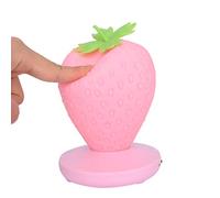 XuanMax 3D Forma di Fragola LED Luce di Notte Lampada in Silicone Ricaricabile Lampada da Comodino Luce Notturna Bambino per Camera da Letto - Pink