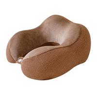 XuanMax Cuscino da Viaggio in Memory Foam Ergonomico Cuscini da Collo in Schiuma di Memoria Cuscino Cervicale Poggiatesta a Forma di U per Casa Divano Ufficio Campeggio Aereo Auto Treno - Marrone