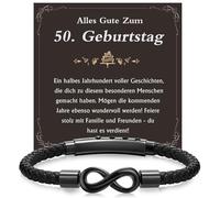 XUANPAI Regalo per la festa del papà da uomo - cinturino in pelle con simbolo dell'infinito con incisione "Bester Papa nonno Uomini Ti amo regali per marito per compleanno, Kleine, Acciaio