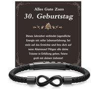 XUANPAI Regalo per la festa del papà da uomo - cinturino in pelle con simbolo dell'infinito con incisione "Bester Papa nonno Uomini Ti amo regali per marito per compleanno, Kleine, Acciaio