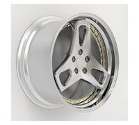 Xuanqingyi Store Cerchio in lega di alluminio a due pezzi a tre razze da 4 pezzi compatibile con Le*xus compatibile con Escalade da 22 pollici Cerchioni