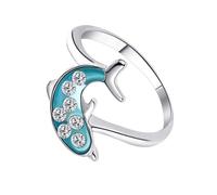 Xuanxi Blue Oceanics - Anelli comodi in lega a tema oceanico, gioielli adatti alla natura per gli appassionati di mare, gioielli ispirati agli oceanici, Misura unica, come descritto, come descritto